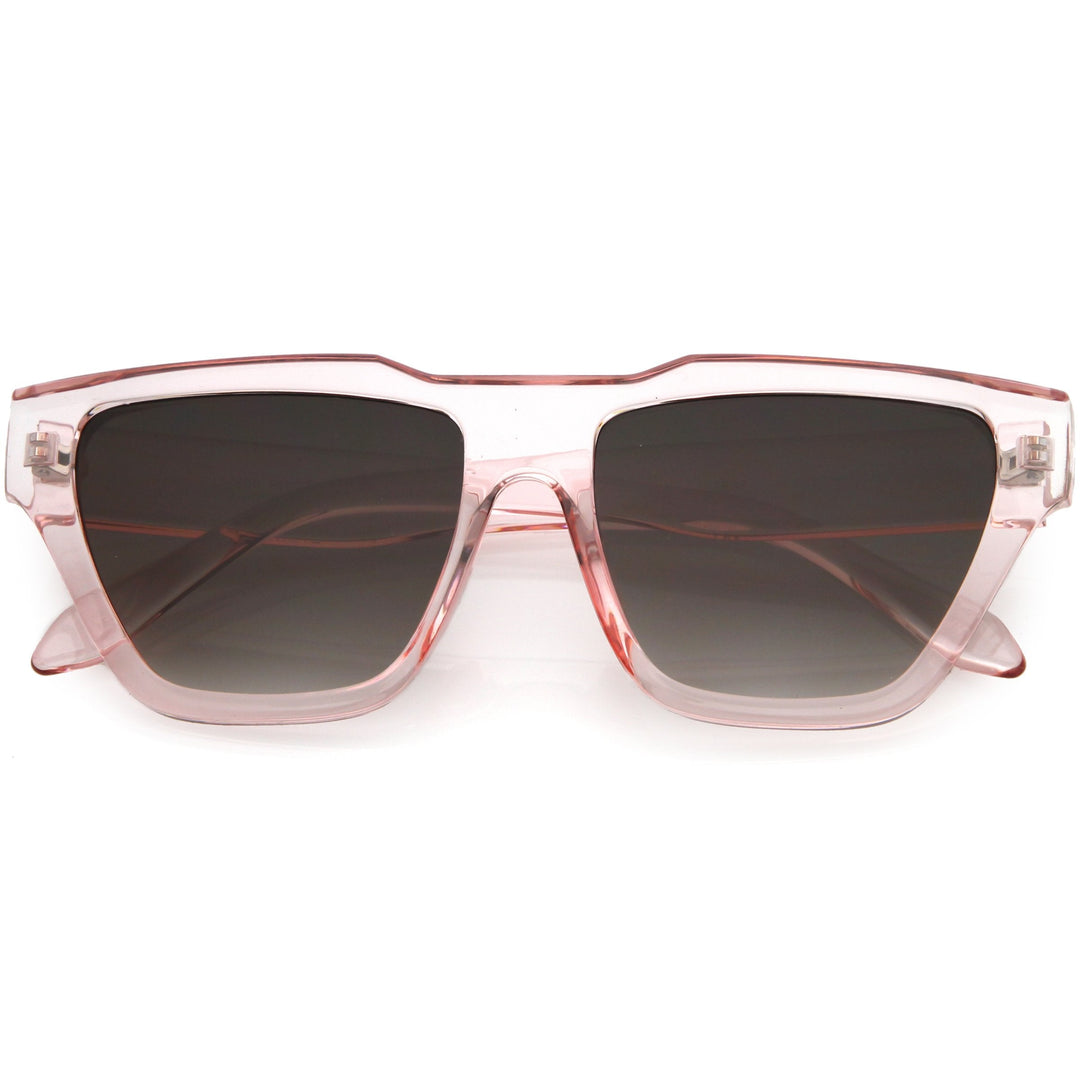 Retro Modern Horned Rim Flat Top Square Aviator Sunglasses C920