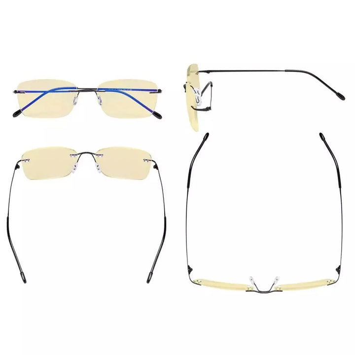 7 Pack Rimless Blue Light Blocking Reading Glasses TMWK9905B