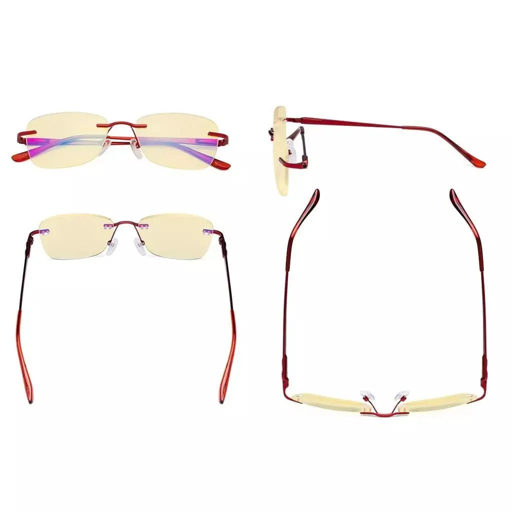 7 Pack Rimless Blue Light Blocking Reading Glasses TMWK9906A
