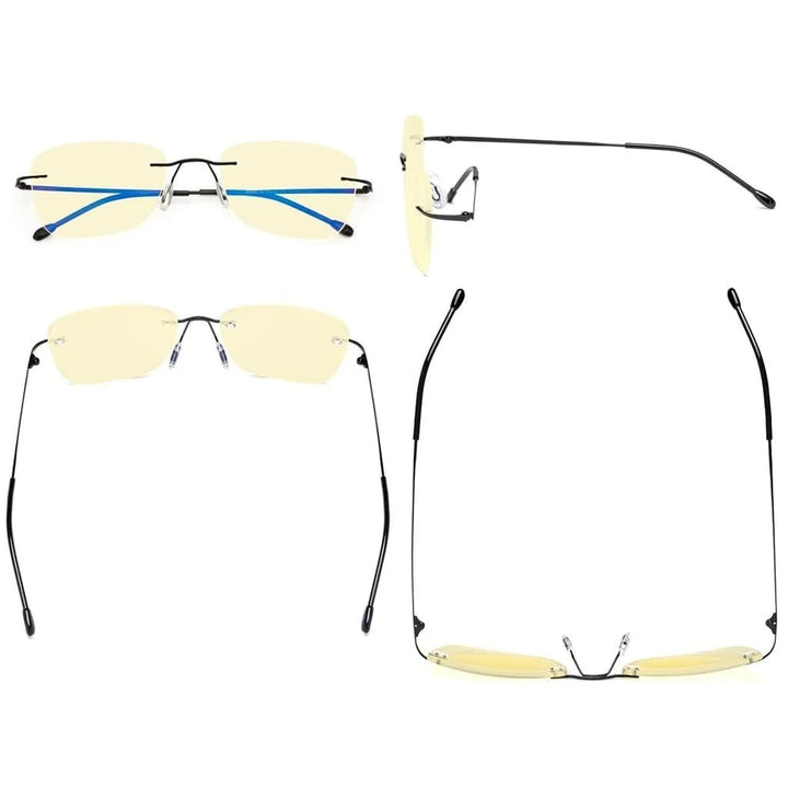 7 Pack Rimless Blue Light Blocking Reading Glasses TMWK9906B
