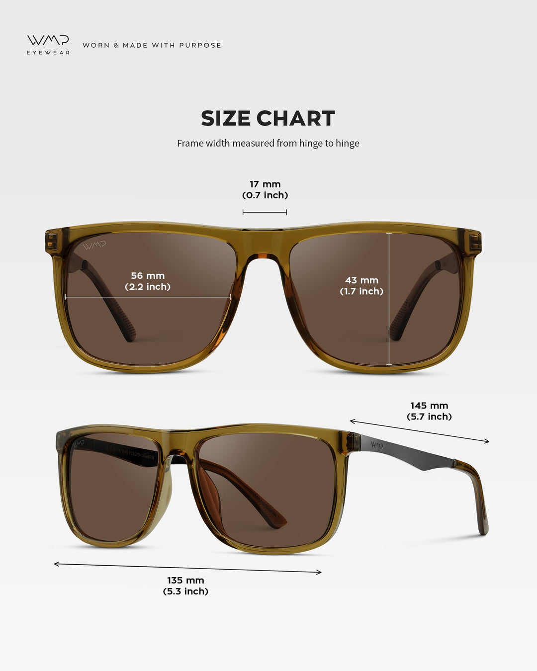 WearMe Pro Polarized Flat Top Narrow Square Mens Sunglasses (Crystal Verde/Brown Lens)