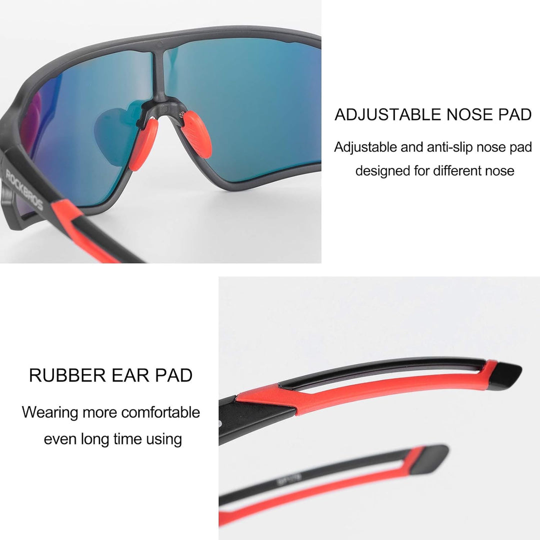 ROCKBROS Polarized Full Lens Sunglasses Cycling Bicycle Glasses Outdoor Sports Eyewear UV400