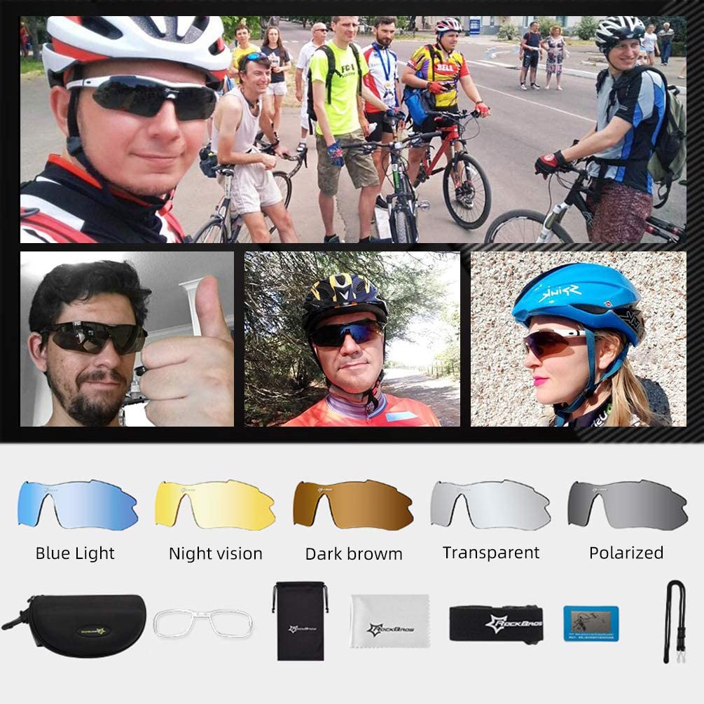 ROCKBROS-Slim Polarized Sports Sunglasses With 4 Interchangeable Lens Cycling Glasses UV400
