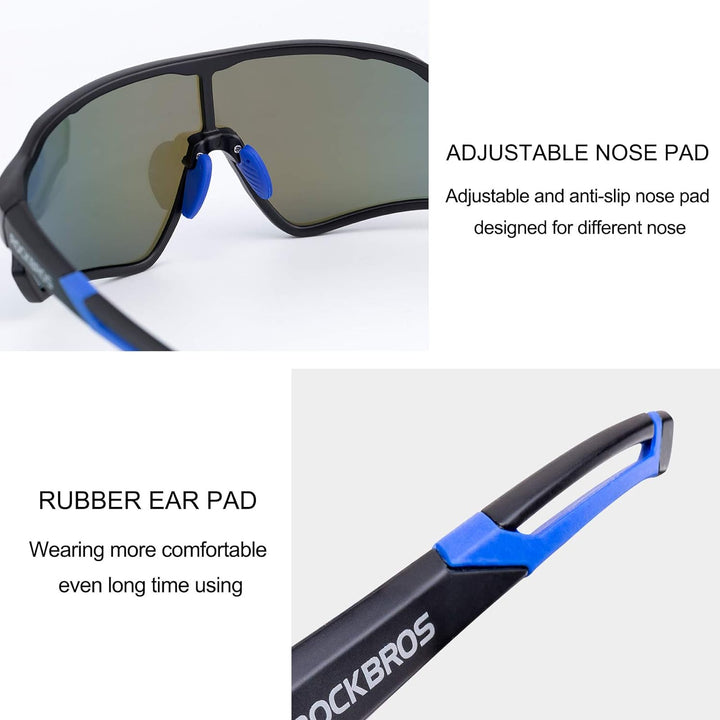 ROCKBROS Polarized Full Lens Sunglasses Cycling Bicycle Glasses Outdoor Sports Eyewear UV400