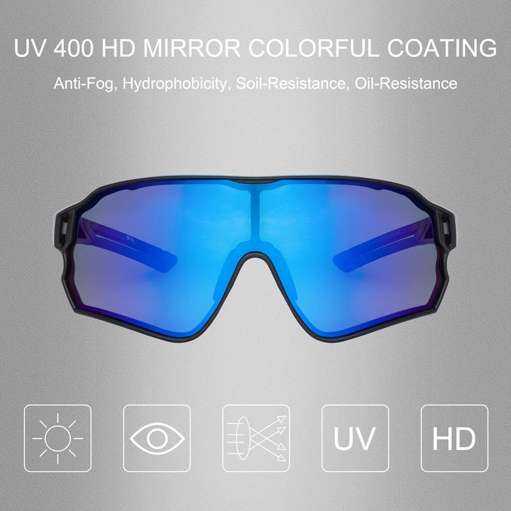 ROCKBROS Polarized Full Lens Sunglasses Cycling Bicycle Glasses Outdoor Sports Eyewear UV400
