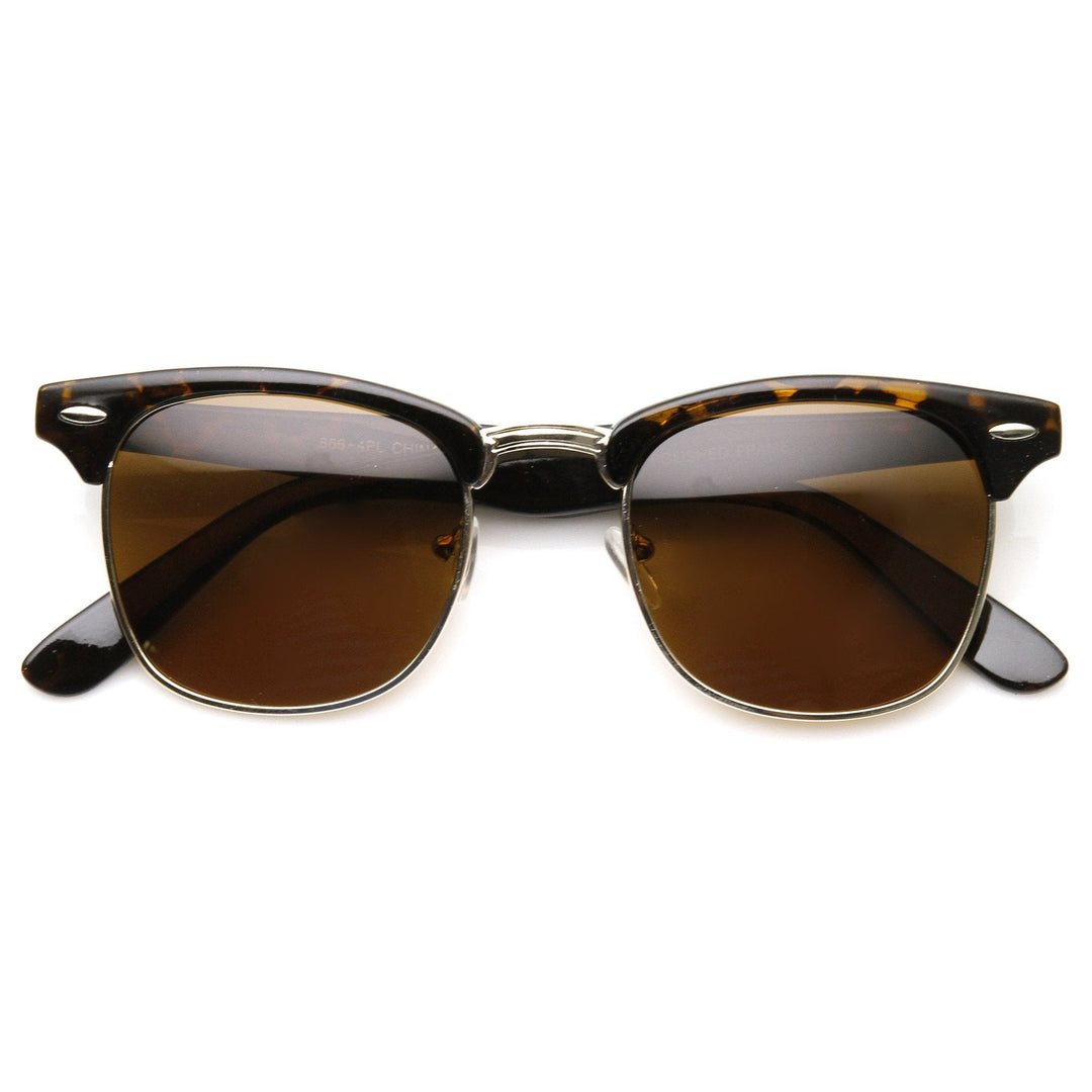 Vintage Half Frame Polarized Horned Rim Sunglasses 2936