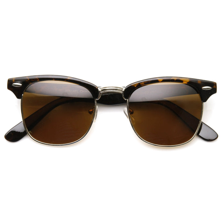 Vintage Half Frame Polarized Horned Rim Sunglasses 2936