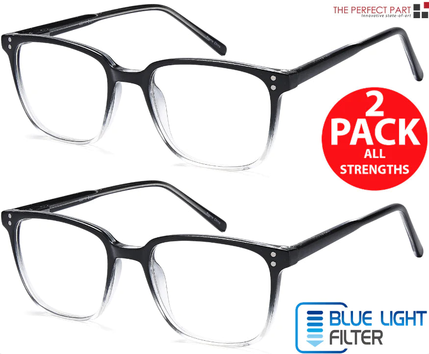 2 PK Unisex Blue Light Blocking Reading Computer Glasses