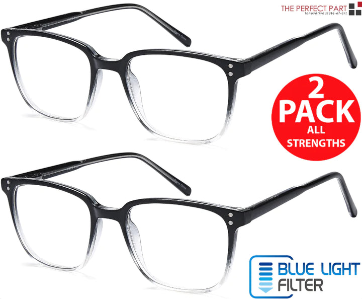 2 PK Unisex Blue Light Blocking Reading Computer Glasses