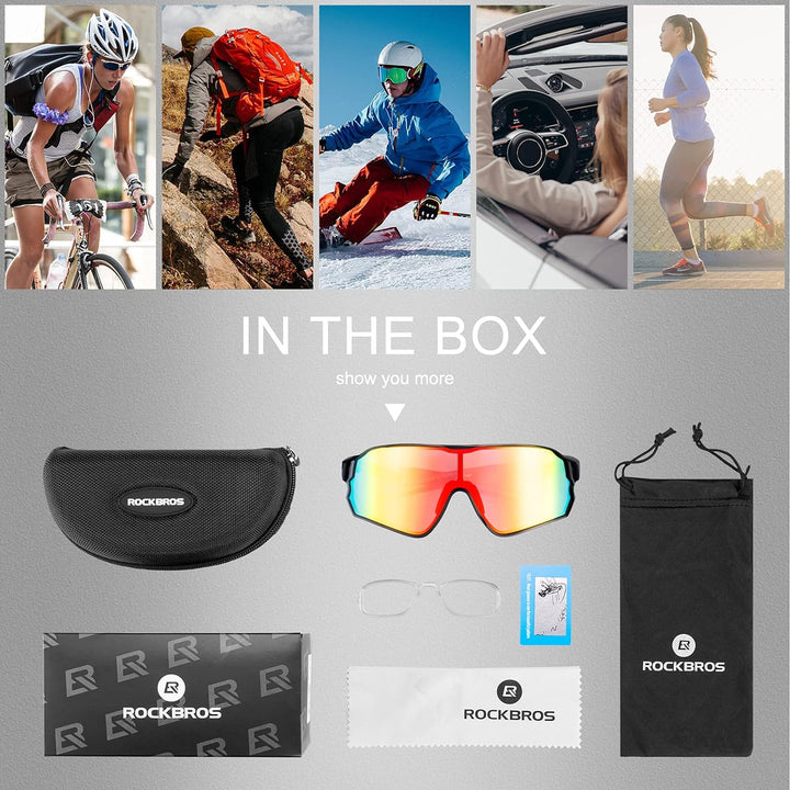 ROCKBROS Polarized Full Lens Sunglasses Cycling Bicycle Glasses Outdoor Sports Eyewear UV400
