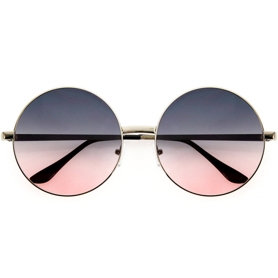 Oversize Vintage Inspired Metal Round Circle Sunglasses 8370