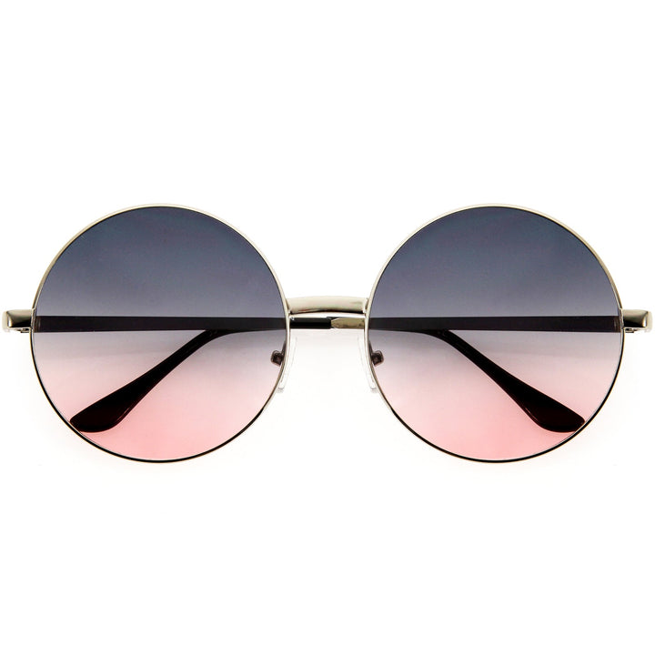 Oversize Vintage Inspired Metal Round Circle Sunglasses 8370