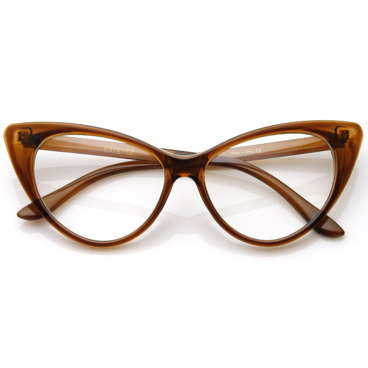 1950's Vintage Mod Fashion Cat Eye Clear Lens Glasses