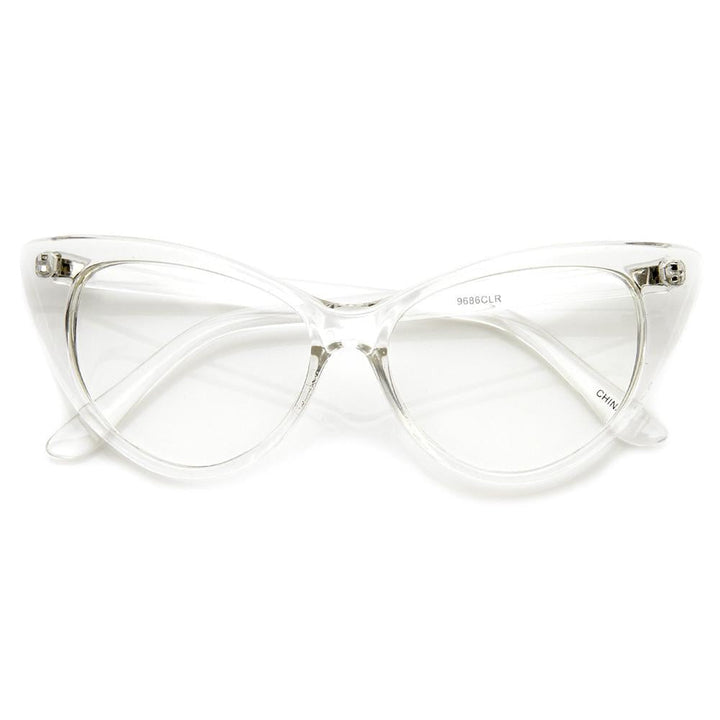 1950's Vintage Mod Fashion Cat Eye Clear Lens Glasses
