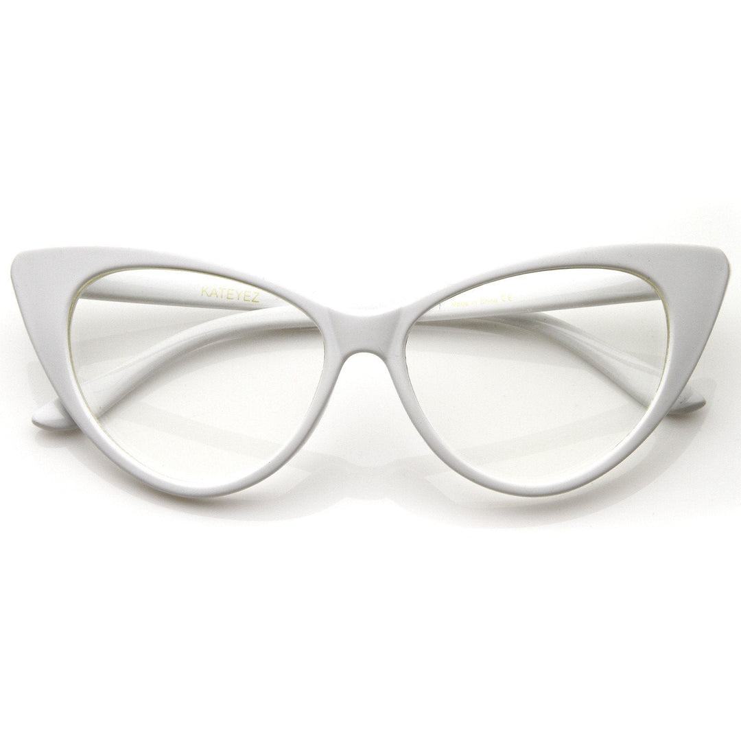 1950's Vintage Mod Fashion Cat Eye Clear Lens Glasses