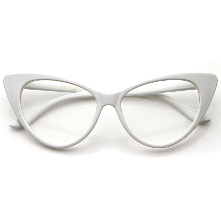 1950's Vintage Mod Fashion Cat Eye Clear Lens Glasses