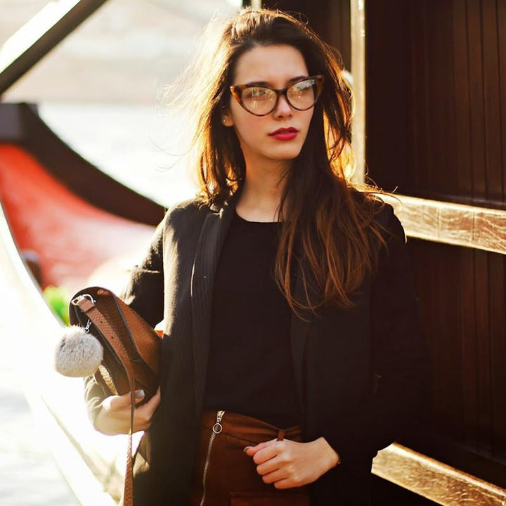 1950's Vintage Mod Fashion Cat Eye Clear Lens Glasses