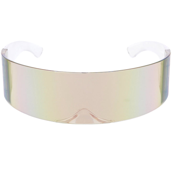 Futuristic Retro Mirror Wrap Around Shield Sunglasses 8762