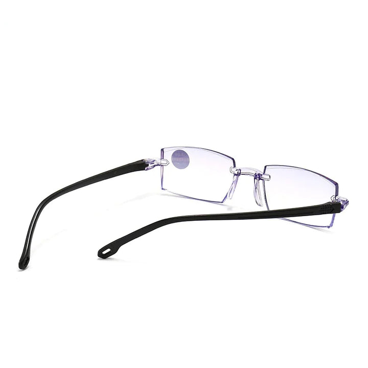 4-Pack Men's Rectangular Rimless Blue Light Blocking Reading Glasses