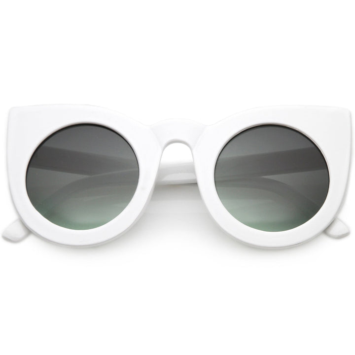 Oversize Round Circle Pointed Cat Eye Sunglasses 9180