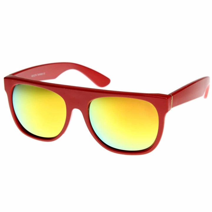 Retro Super Flat Top Flash Mirrored Lens Sunglasses 8090