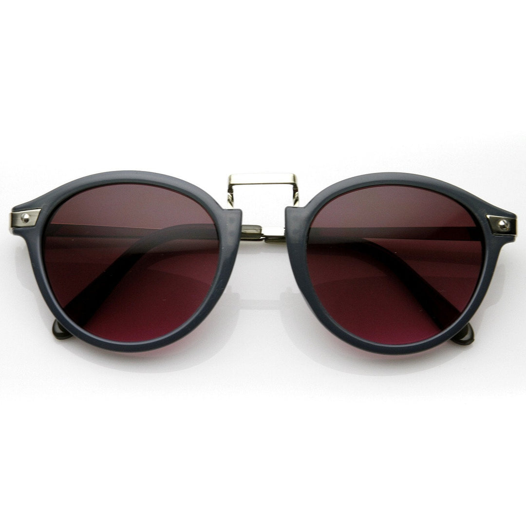 Vintage Steampunk Inspired Round Horned Rim Frame Sunglasses 8591