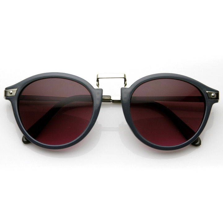 Vintage Steampunk Inspired Round Horned Rim Frame Sunglasses 8591