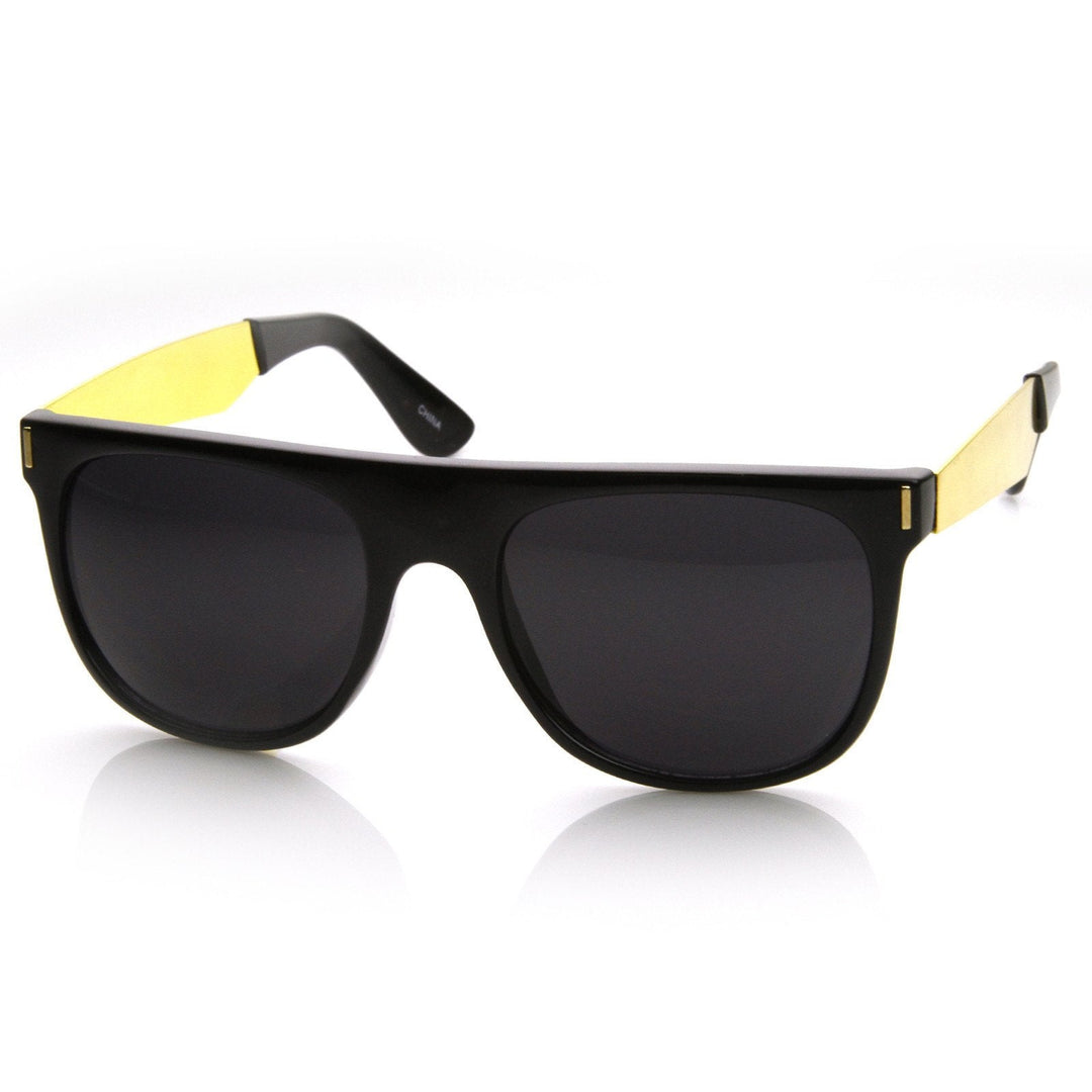 Hipster Super Flat Top Retro Horned Rim Sunglasses 8775