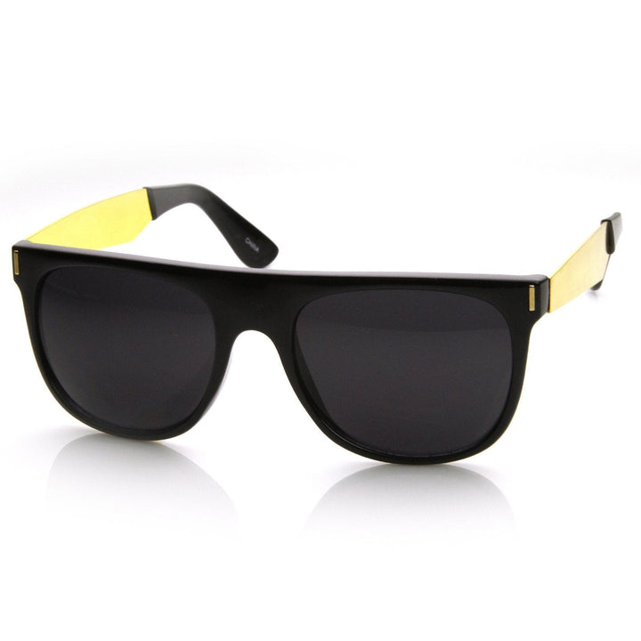 Hipster Super Flat Top Retro Horned Rim Sunglasses 8775