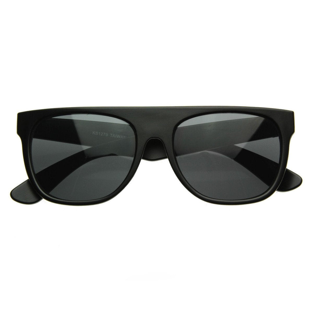 Super Flat Block Top Retro Horned Rim Sunglasses 8066