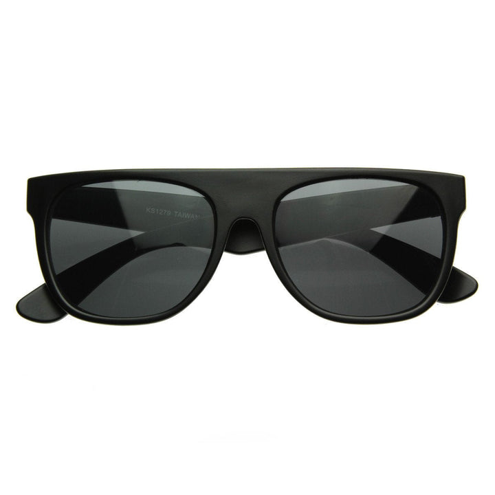 Super Flat Block Top Retro Horned Rim Sunglasses 8066