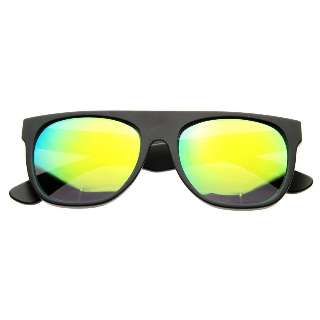 Super Flat Top Mirrored Lens Sunglasses 8090
