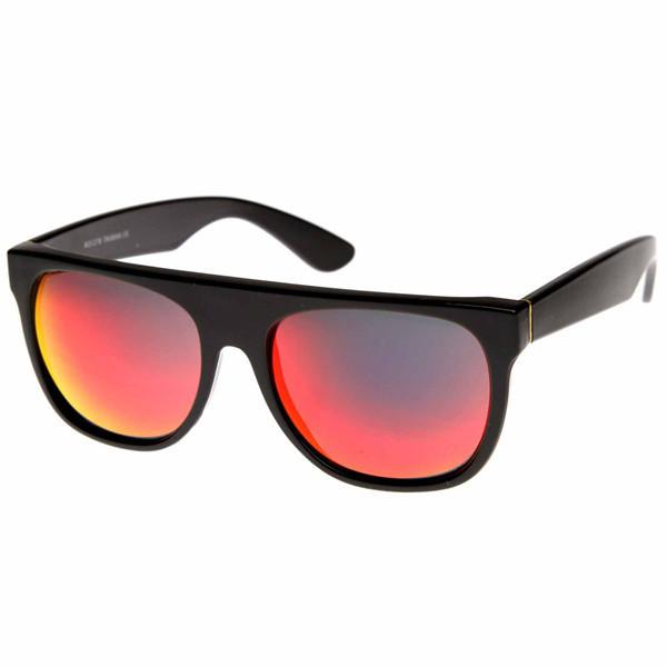 Super Flat Top Mirrored Lens Sunglasses 8090