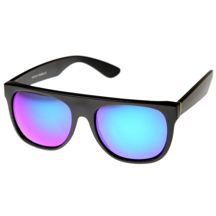 Super Flat Top Mirrored Lens Sunglasses 8090