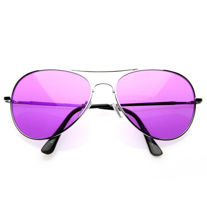 Retro Metal Color Tinted Lens Aviator Sunglasses 8405 59mm
