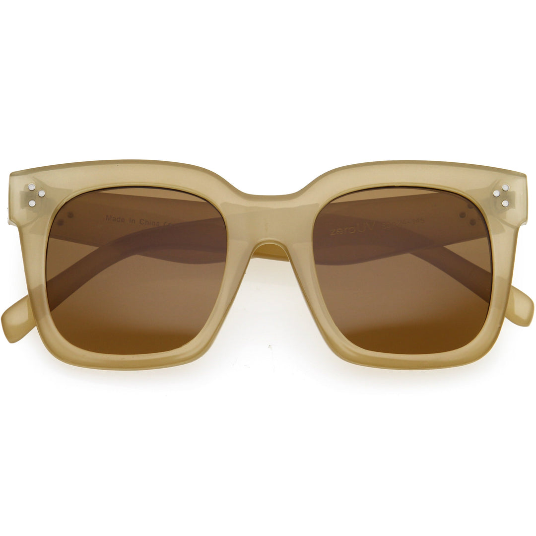 Bold Oversize Horned Rim Flat Lens Sunglasses A101
