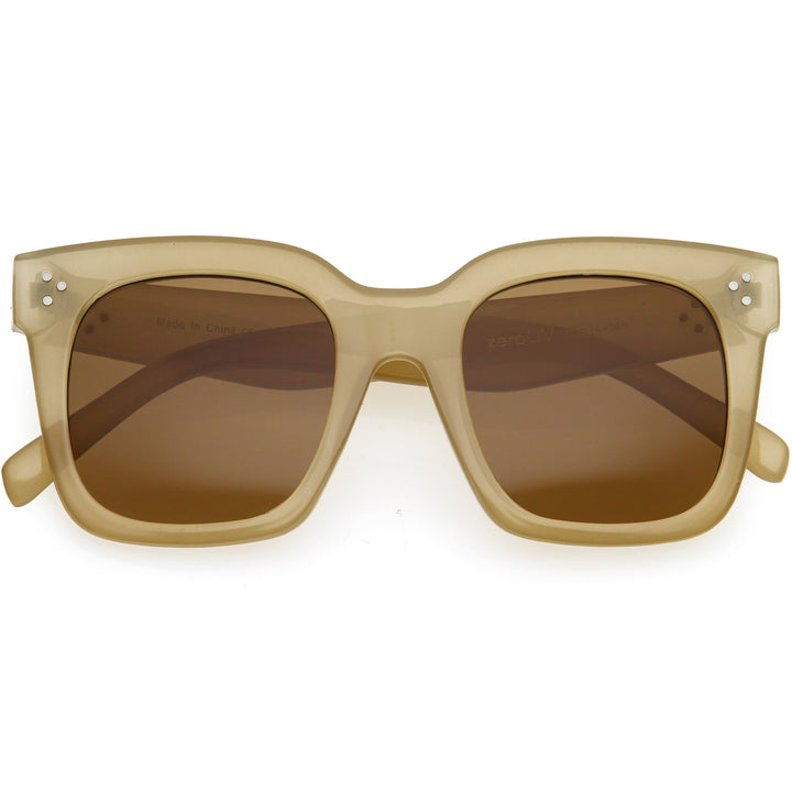 Bold Oversize Horned Rim Flat Lens Sunglasses A101