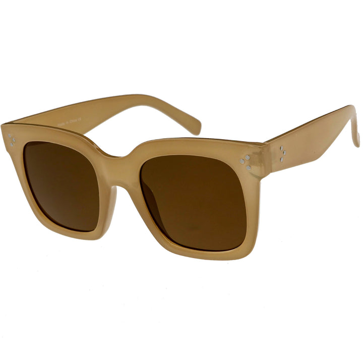 Bold Oversize Horned Rim Flat Lens Sunglasses A101