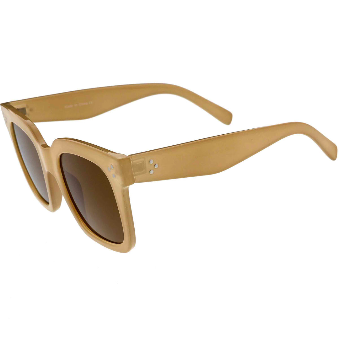 Bold Oversize Horned Rim Flat Lens Sunglasses A101