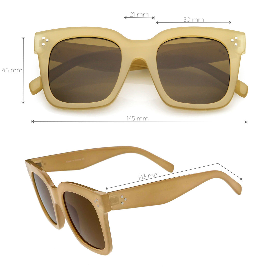 Bold Oversize Horned Rim Flat Lens Sunglasses A101