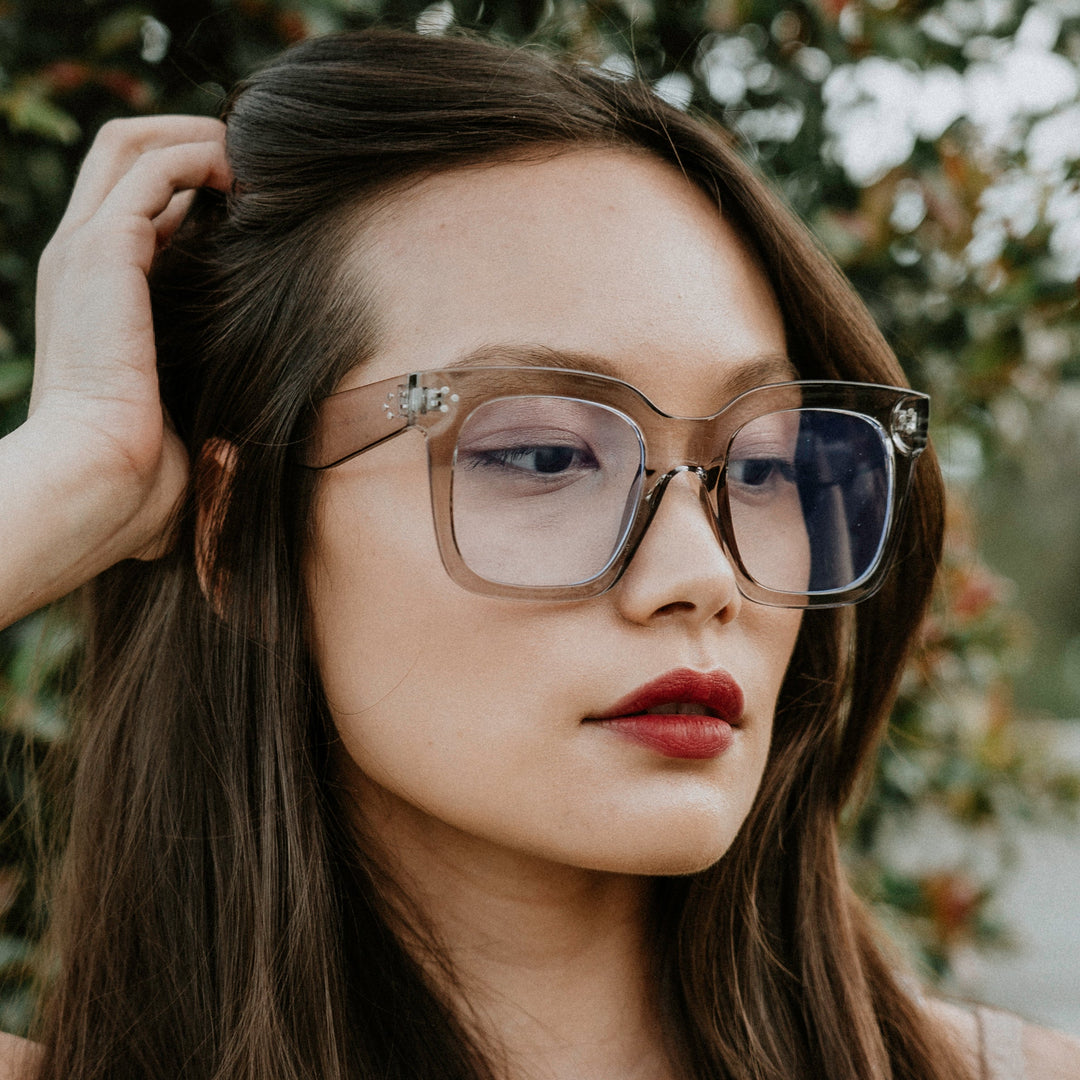 Bold Oversize Square Horn Rimmed Flat Lens Clear Glasses