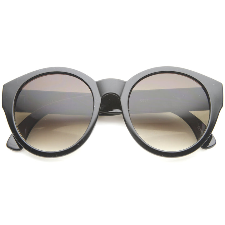 Boho Native Print Bead Arm Accent Round Cat Eye Sunglasses