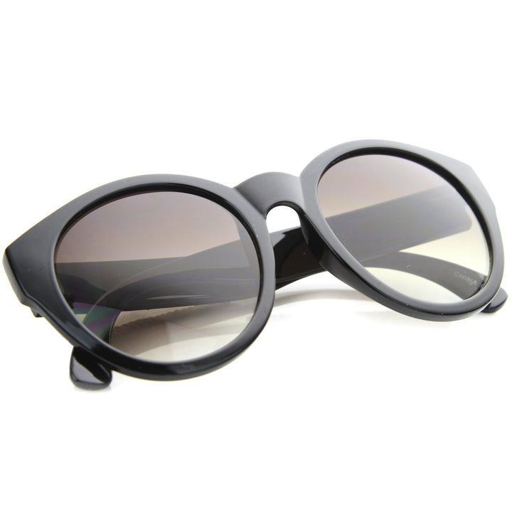 Boho Native Print Bead Arm Accent Round Cat Eye Sunglasses