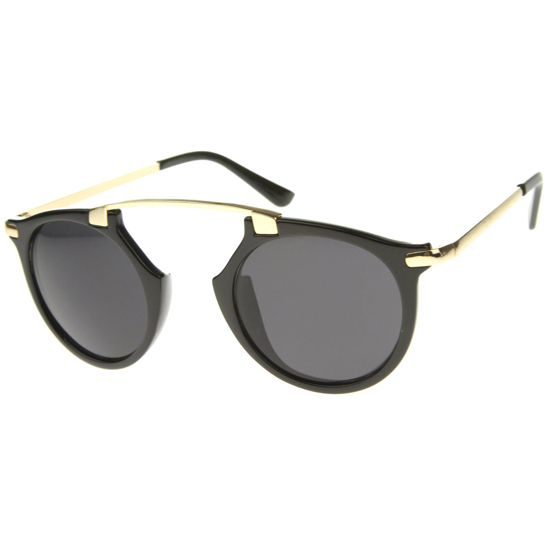 Arched Marble Pattern P3 Mirrored Lens Round Sunglasses A218