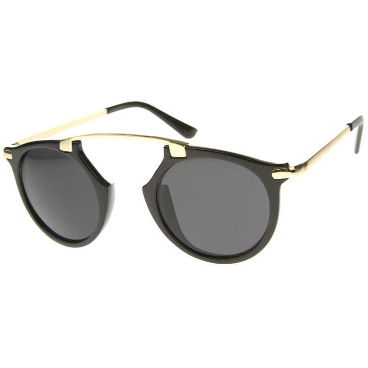 Arched Marble Pattern P3 Mirrored Lens Round Sunglasses A218