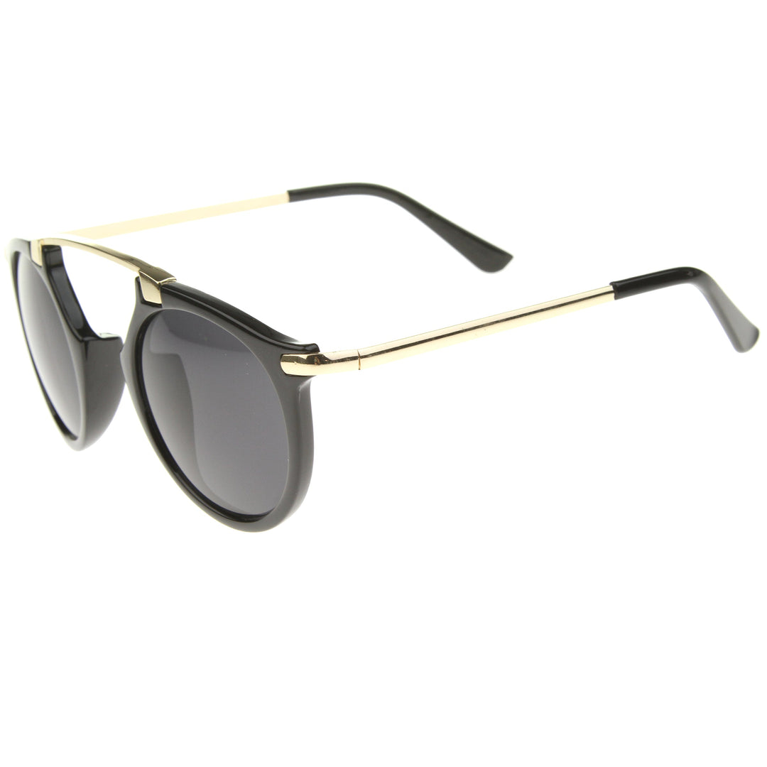 Arched Marble Pattern P3 Mirrored Lens Round Sunglasses A218