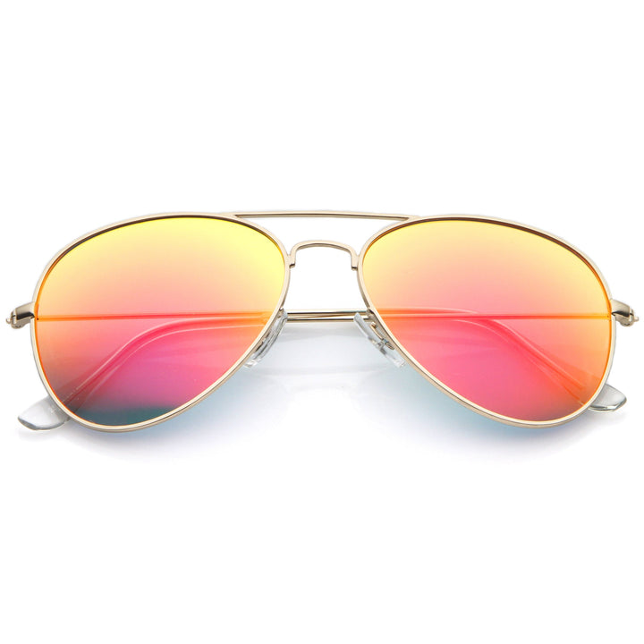 Premium Nickel Plated Frame Multi-Coated Mirror Lens Aviator Sunglasses A284