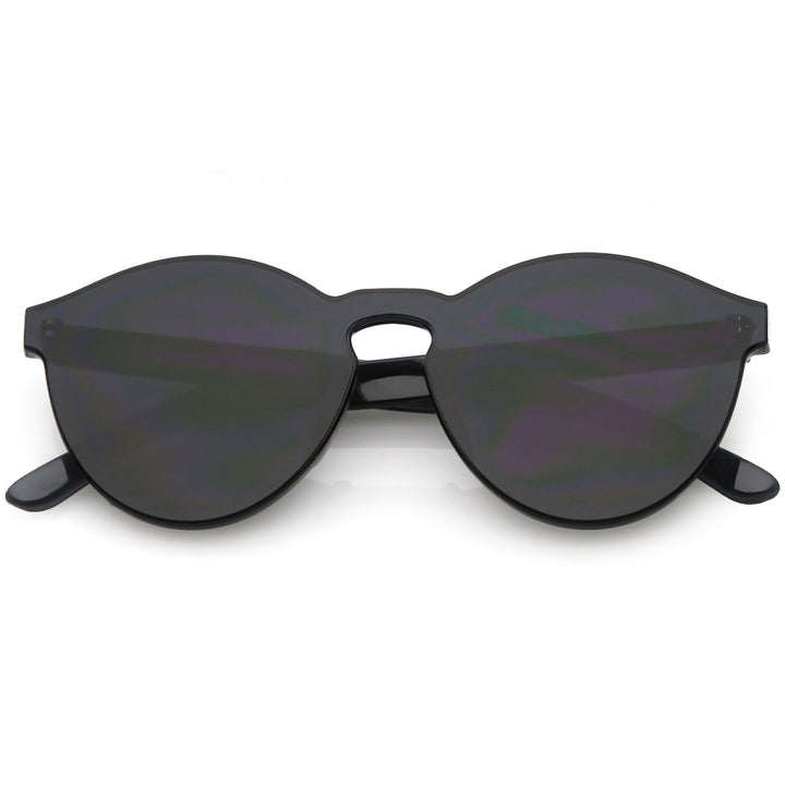 Rimless Monoblock Cut PC Color Lens Rimless Sunglasses A368