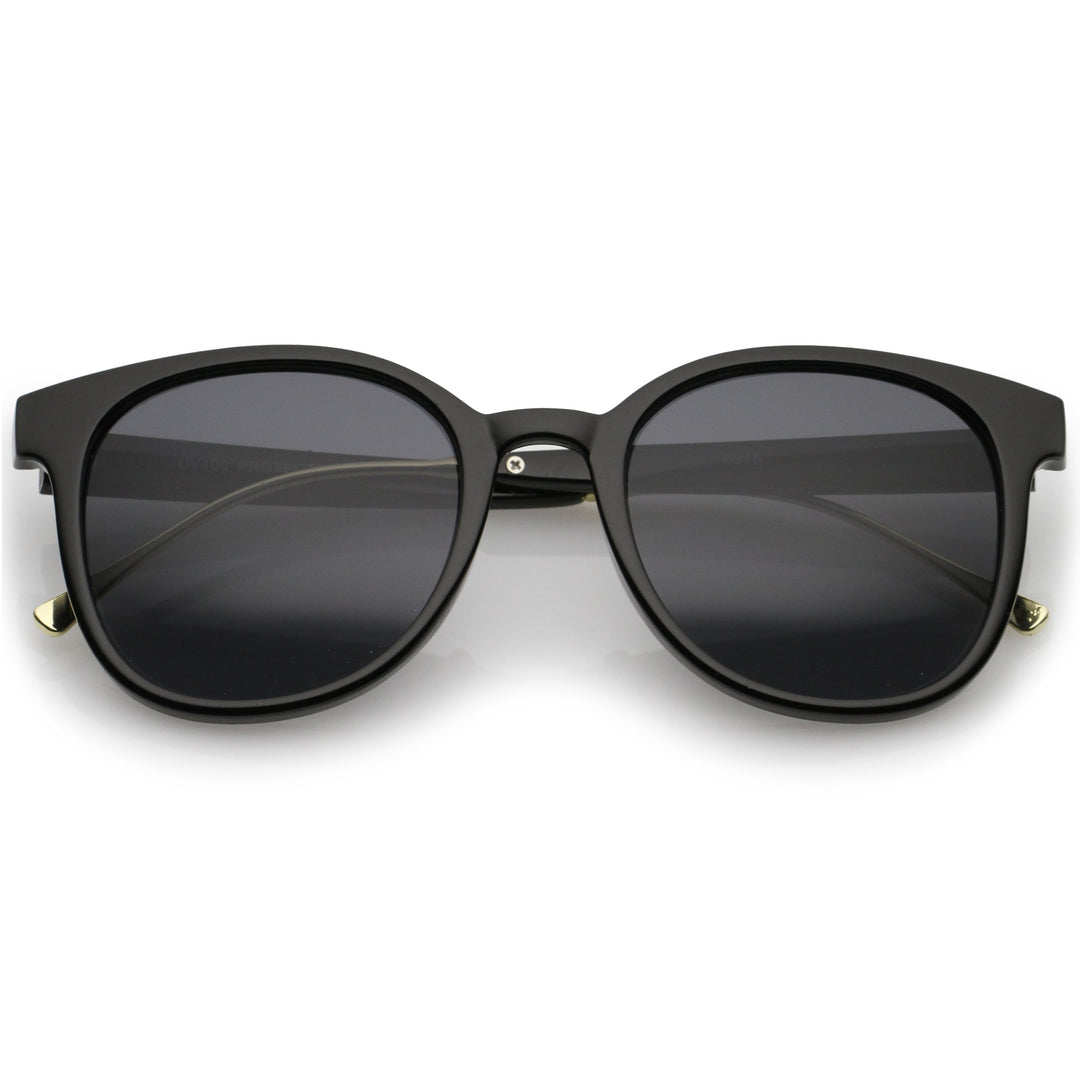 Casual Metal Temple Square Lens Horn Rimmed Sunglasses A750