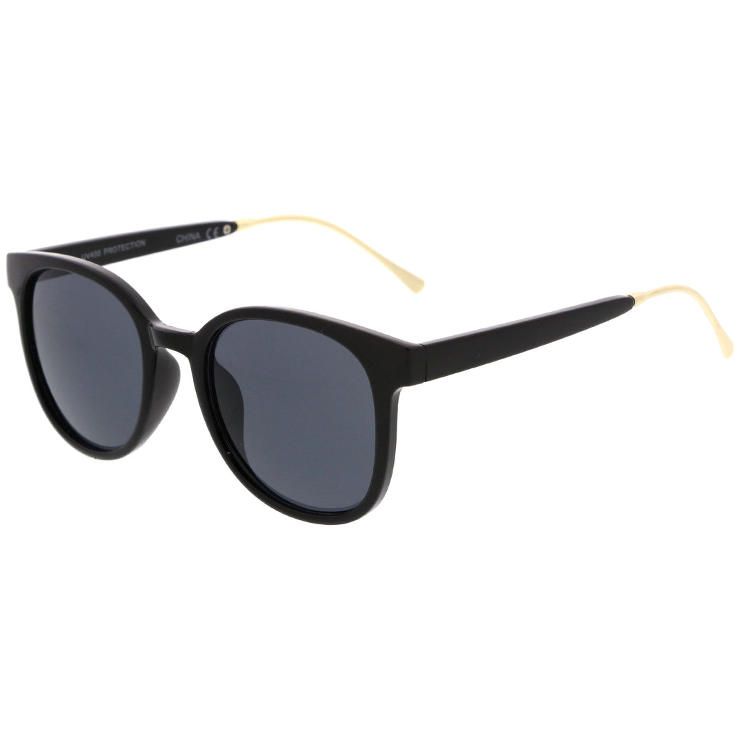 Casual Metal Temple Square Lens Horn Rimmed Sunglasses A750